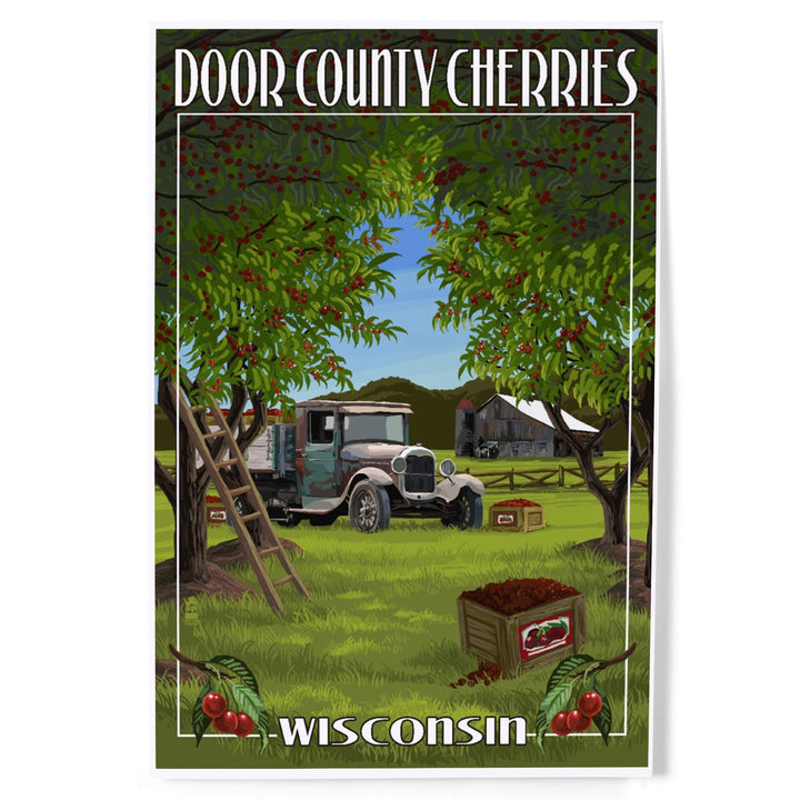Door County, Wisconsin, Cherry Harvest, Art & Giclee Prints Art Lantern Press 
