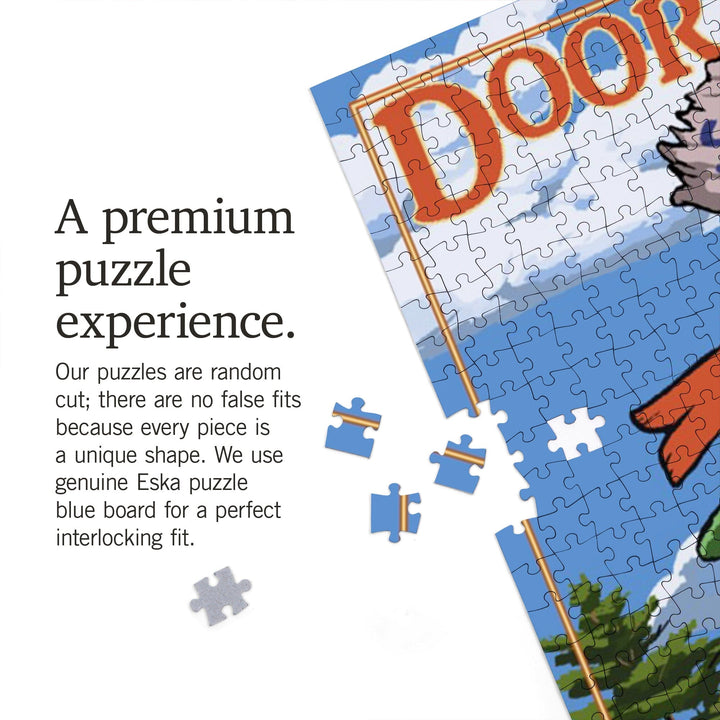 Door County, Wisconsin, Destination Signpost, Jigsaw Puzzle Puzzle Lantern Press 