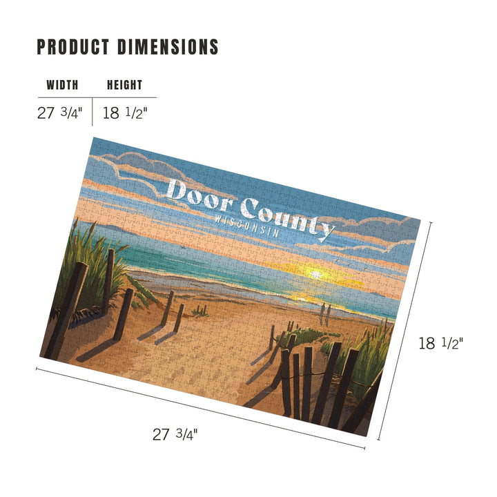 Door County, Wisconsin, Painterly, Sand Soul Sun, Beach Path, Jigsaw Puzzle Puzzle Lantern Press 