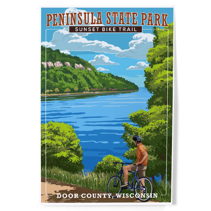 Door County, Wisconsin, Peninsula State Park, Sunset Bike Trail, Art & Giclee Prints Art Lantern Press 