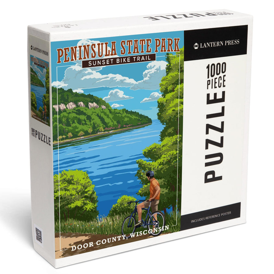 Door County, Wisconsin, Peninsula State Park, Sunset Bike Trail, Jigsaw Puzzle Puzzle Lantern Press 