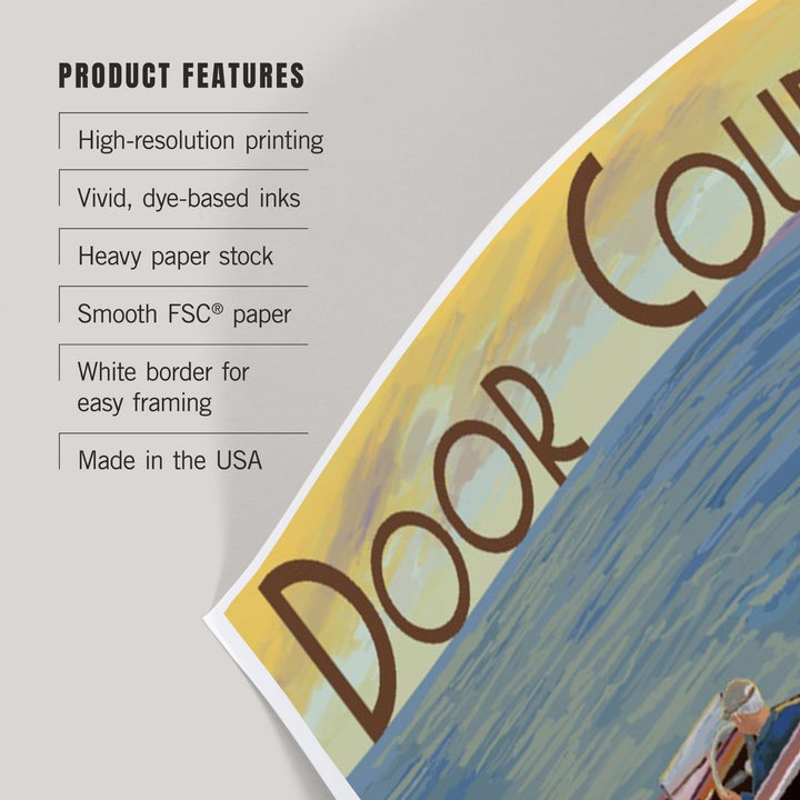 Door County, Wisconsin, Wooden Boat, Art & Giclee Prints Art Lantern Press 