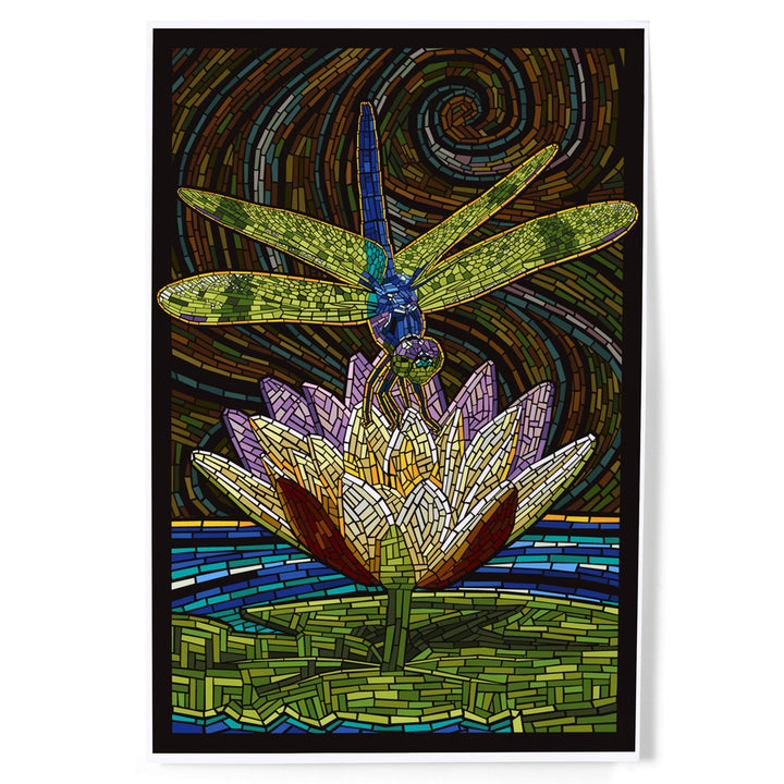 Dragonfly, Paper Mosaic, Art & Giclee Prints Art Lantern Press 