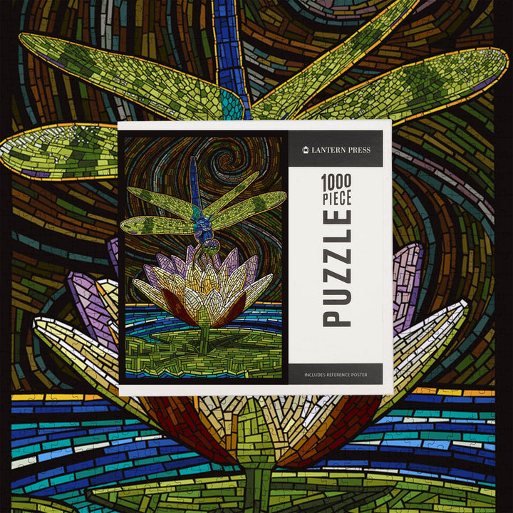 Dragonfly, Paper Mosaic, Jigsaw Puzzle Puzzle Lantern Press 