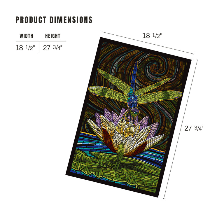 Dragonfly, Paper Mosaic, Jigsaw Puzzle Puzzle Lantern Press 