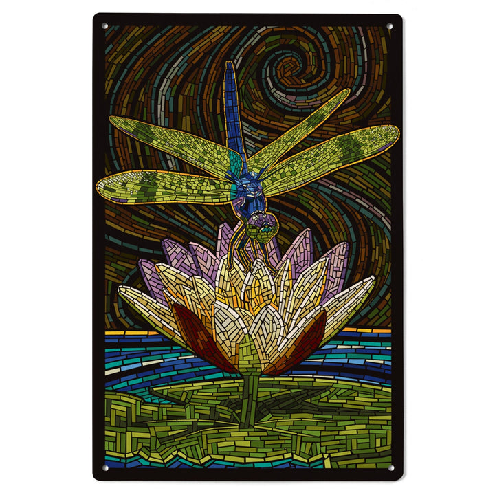 Dragonfly, Paper Mosaic, Lantern Press Artwork, Wood Signs and Postcards Wood Lantern Press 