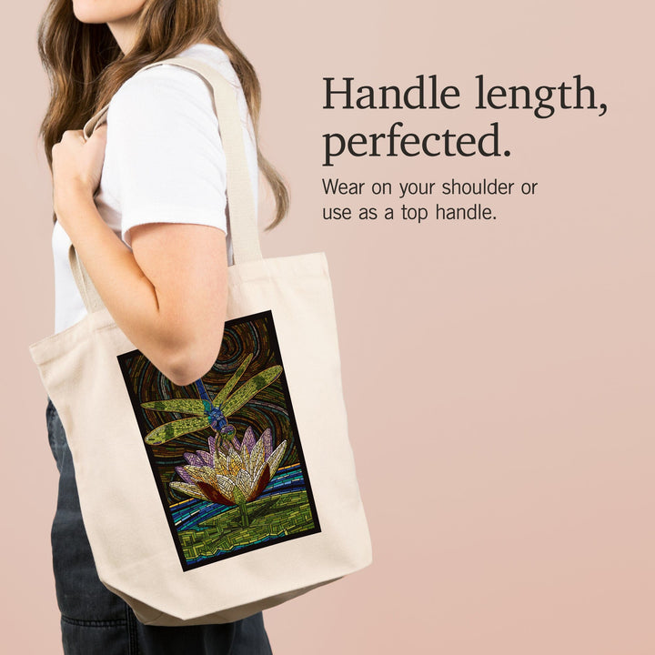 Dragonfly, Paper Mosaic, Tote Bag Totes Lantern Press 