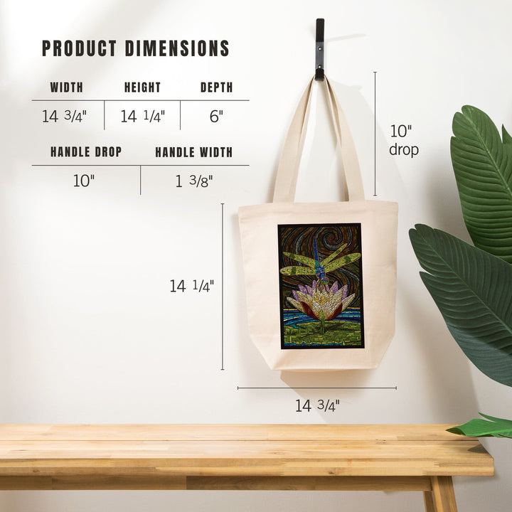 Dragonfly, Paper Mosaic, Tote Bag Totes Lantern Press 