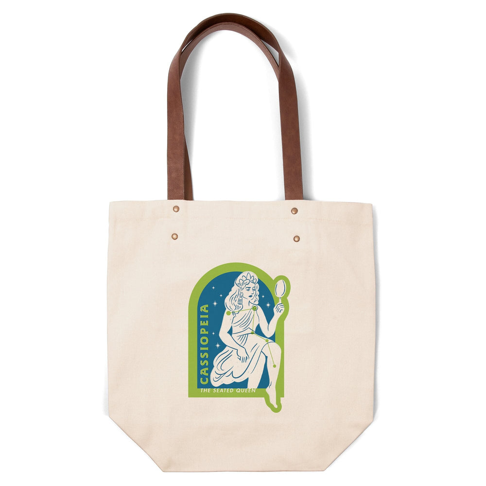 Drawings in the Stars Collection, Cassiopeia, The Seated Queen Constellation, Contour, Accessory Go Bag Totes Lantern Press 