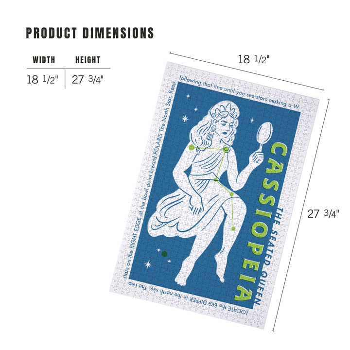 Drawings in the Stars Collection, Cassiopeia, The Seated Queen Constellation, Jigsaw Puzzle Puzzle Lantern Press 