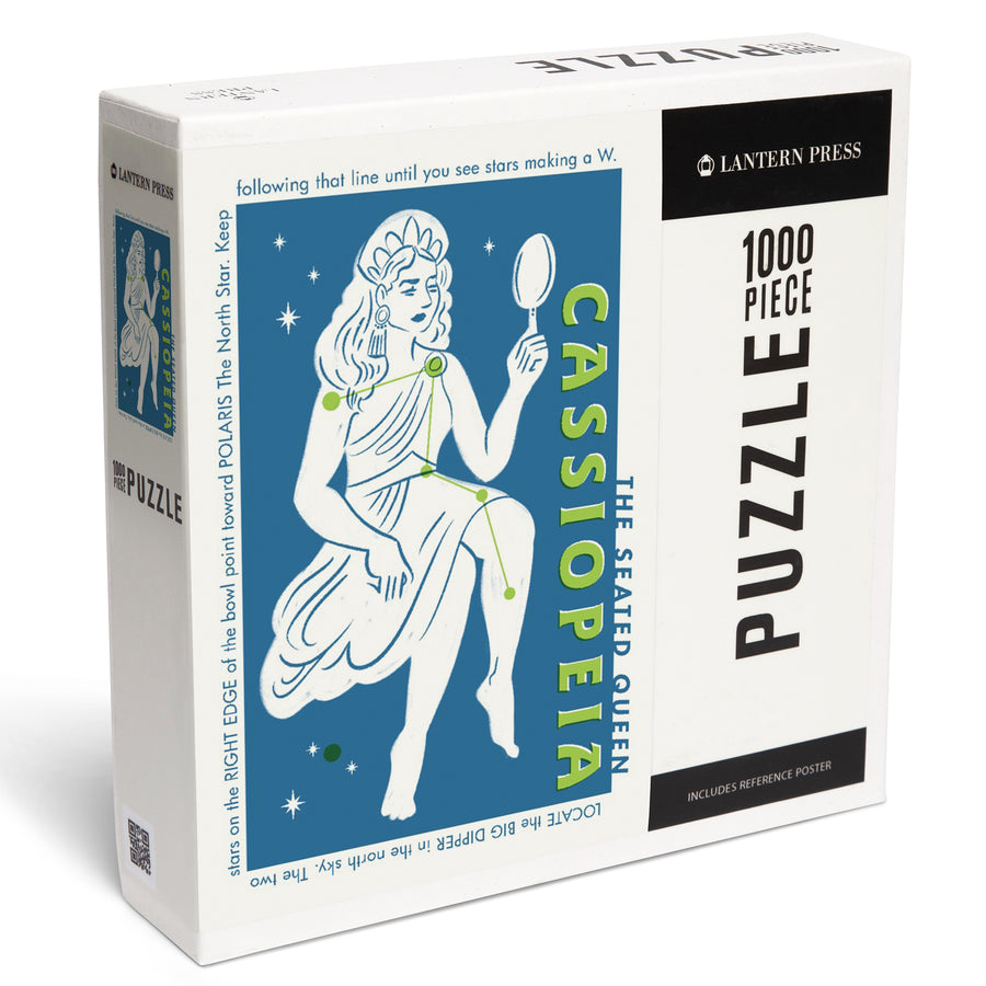 Drawings in the Stars Collection, Cassiopeia, The Seated Queen Constellation, Jigsaw Puzzle Puzzle Lantern Press 