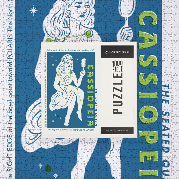 Drawings in the Stars Collection, Cassiopeia, The Seated Queen Constellation, Jigsaw Puzzle Puzzle Lantern Press 