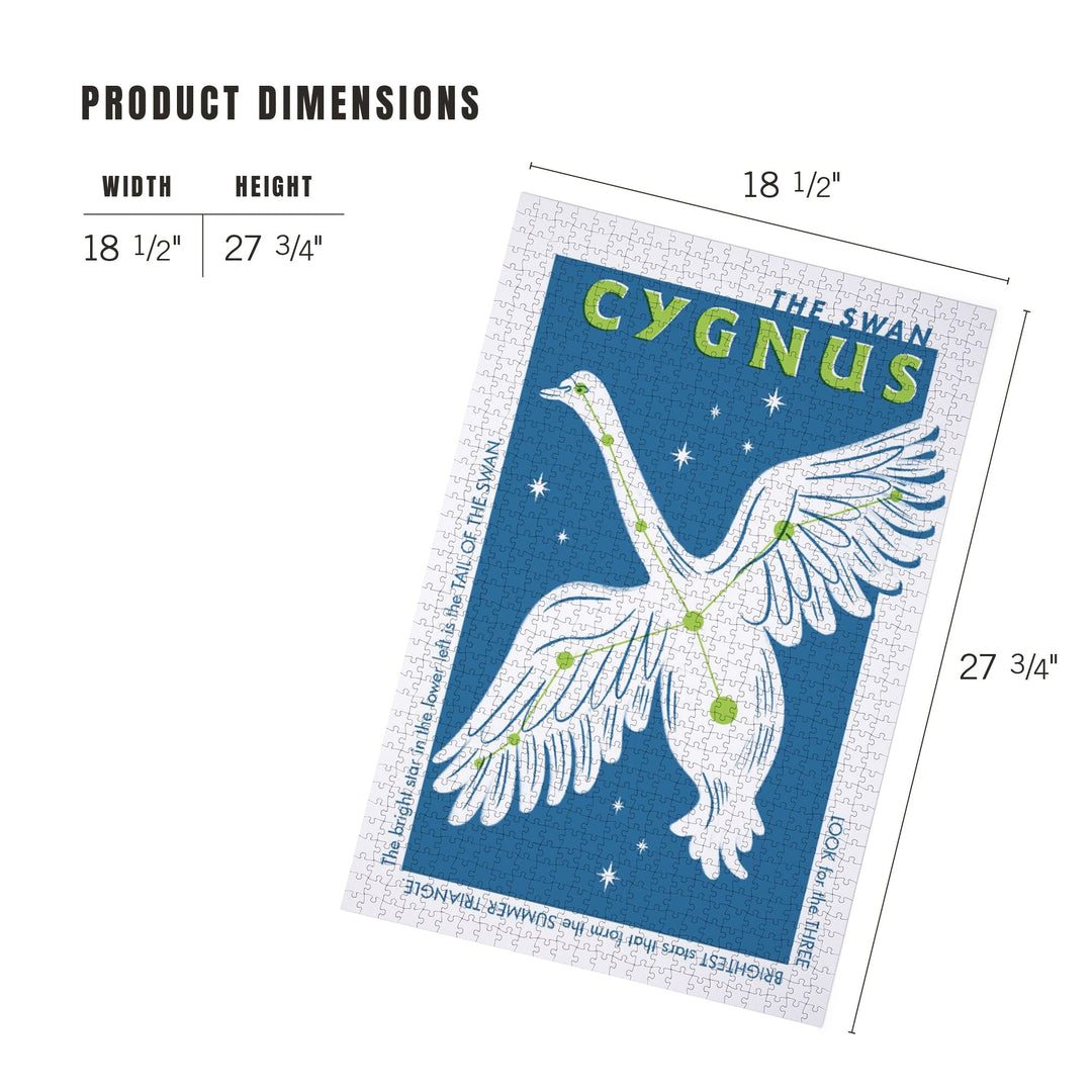 Drawings in the Stars Collection, Cygnus, The Swan Constellation, Jigsaw Puzzle Puzzle Lantern Press 
