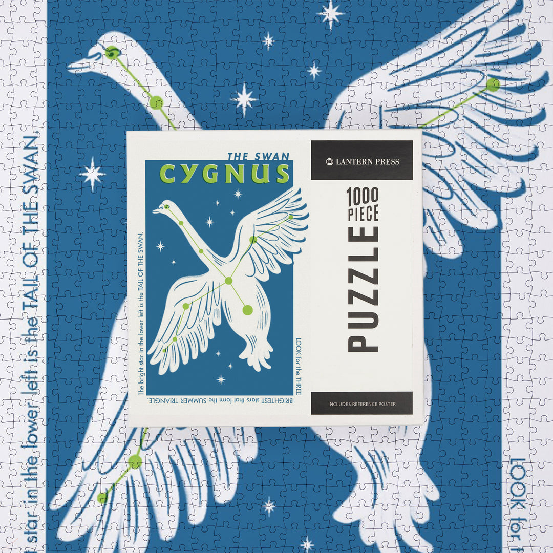 Drawings in the Stars Collection, Cygnus, The Swan Constellation, Jigsaw Puzzle Puzzle Lantern Press 