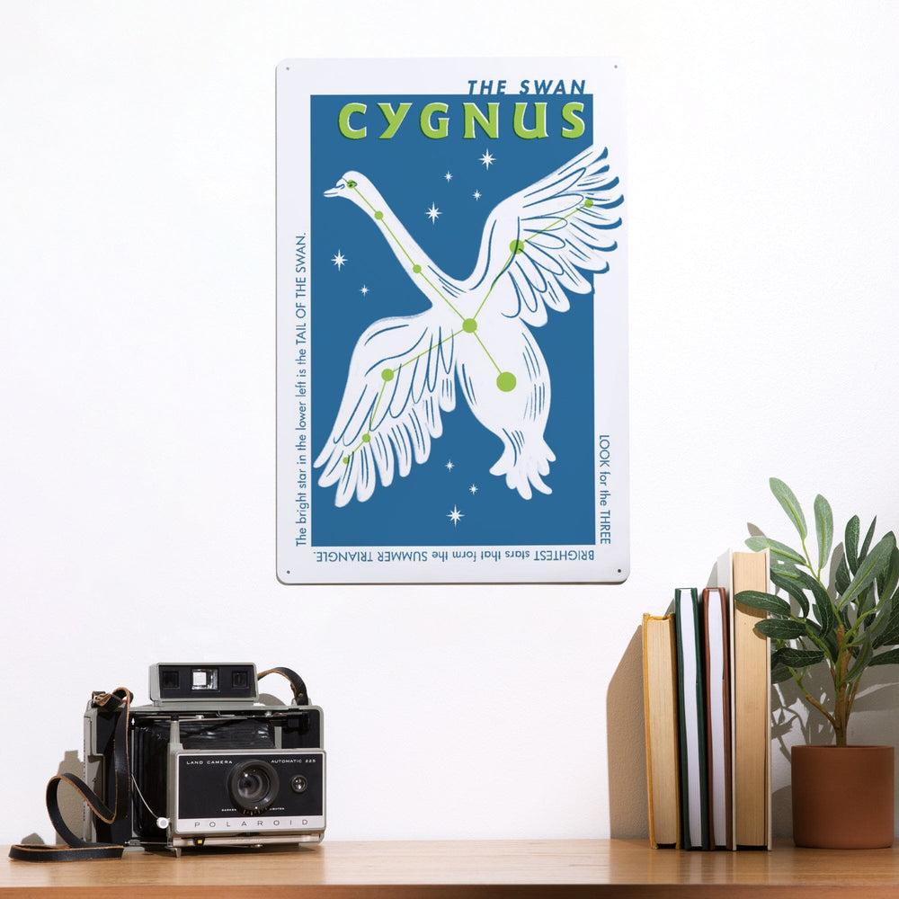 Drawings in the Stars Collection, Cygnus, The Swan Constellation, Metal Signs Metal Lantern Press 