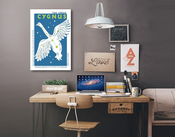 Drawings in the Stars Collection, Cygnus, The Swan Constellation, Stretched Canvas Canvas Lantern Press 