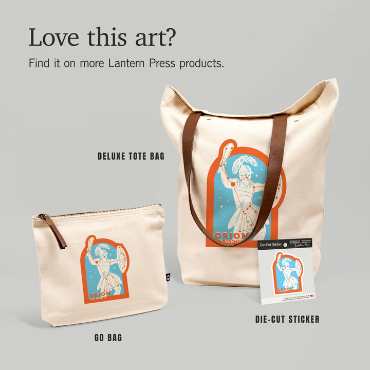 Drawings in the Stars Collection, Orion, The Hunter Constellation, Contour, Accessory Go Bag - Lantern Press