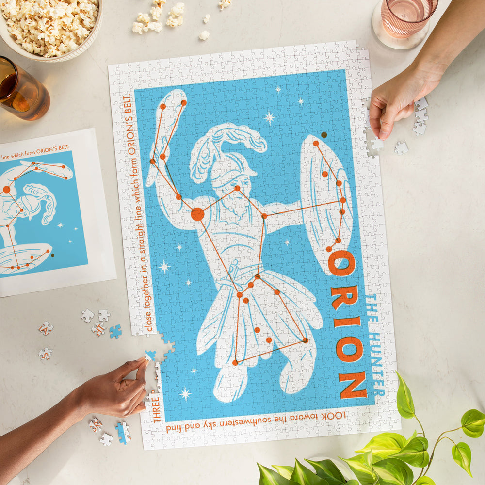 Drawings in the Stars Collection, Orion, The Hunter Constellation, Jigsaw Puzzle Puzzle Lantern Press 