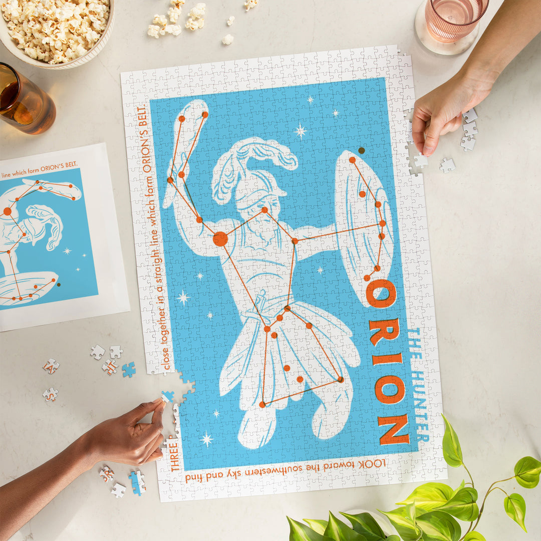 Drawings in the Stars Collection, Orion, The Hunter Constellation, Jigsaw Puzzle Puzzle Lantern Press 