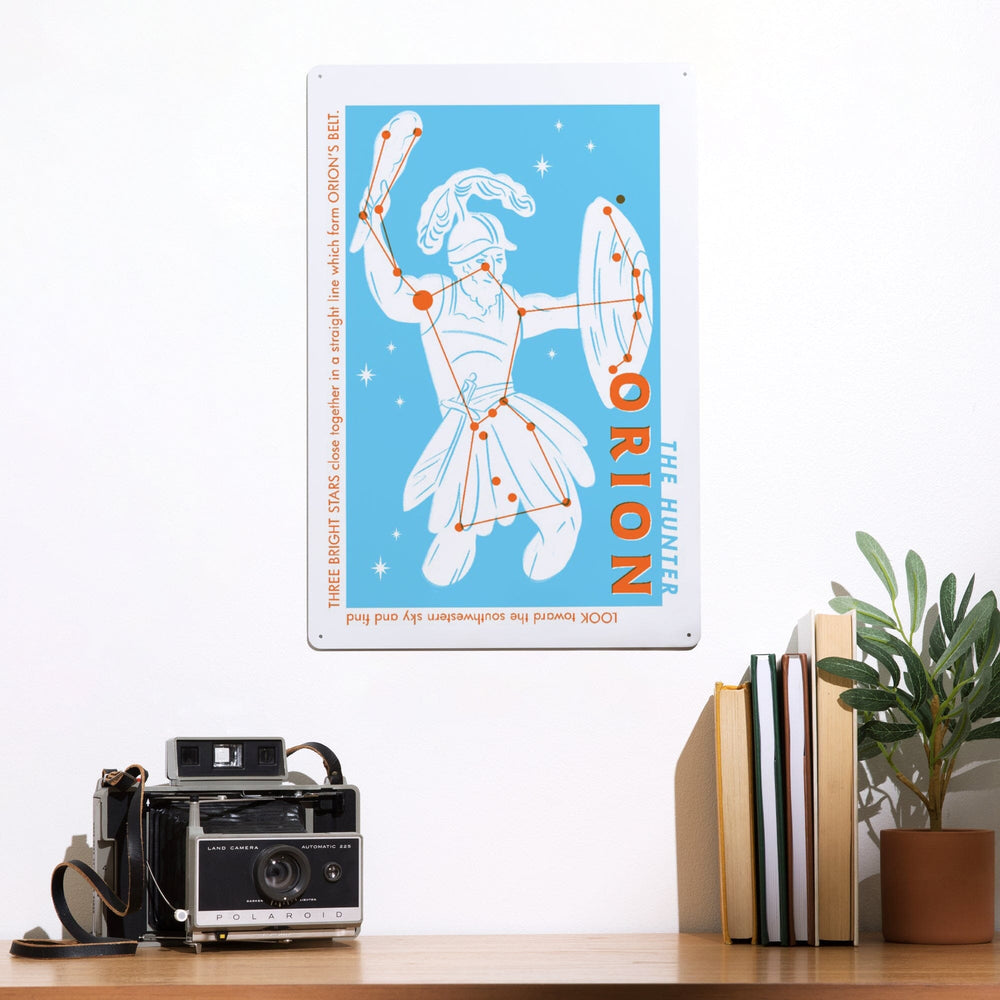 Drawings in the Stars Collection, Orion, The Hunter Constellation, Metal Signs Metal Lantern Press 