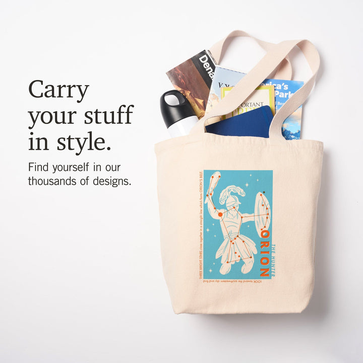 Drawings in the Stars Collection, Orion, The Hunter Constellation, Tote Bag - Lantern Press