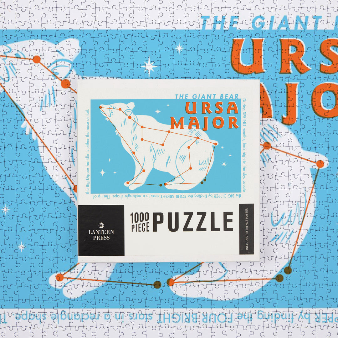 Drawings in the Stars Collection, Ursa Major, The Giant Bear Constellation, Jigsaw Puzzle Puzzle Lantern Press 
