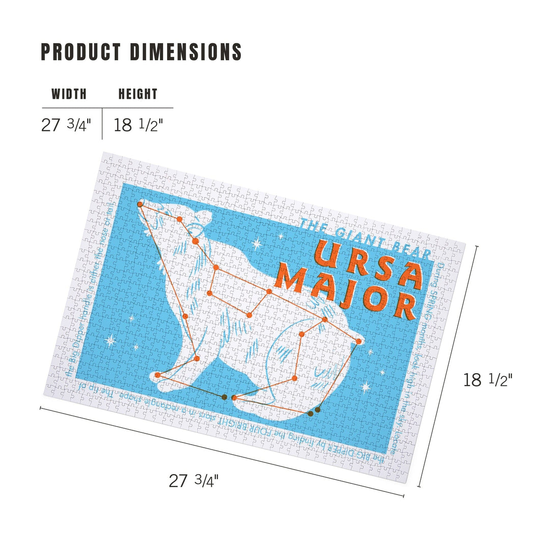Drawings in the Stars Collection, Ursa Major, The Giant Bear Constellation, Jigsaw Puzzle Puzzle Lantern Press 