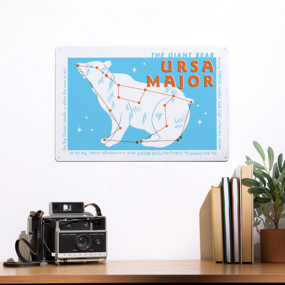 Drawings in the Stars Collection, Ursa Major, The Giant Bear Constellation, Metal Signs Metal Lantern Press 