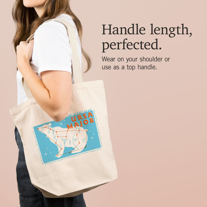 Drawings in the Stars Collection, Ursa Major, The Giant Bear Constellation, Tote Bag Totes Lantern Press 