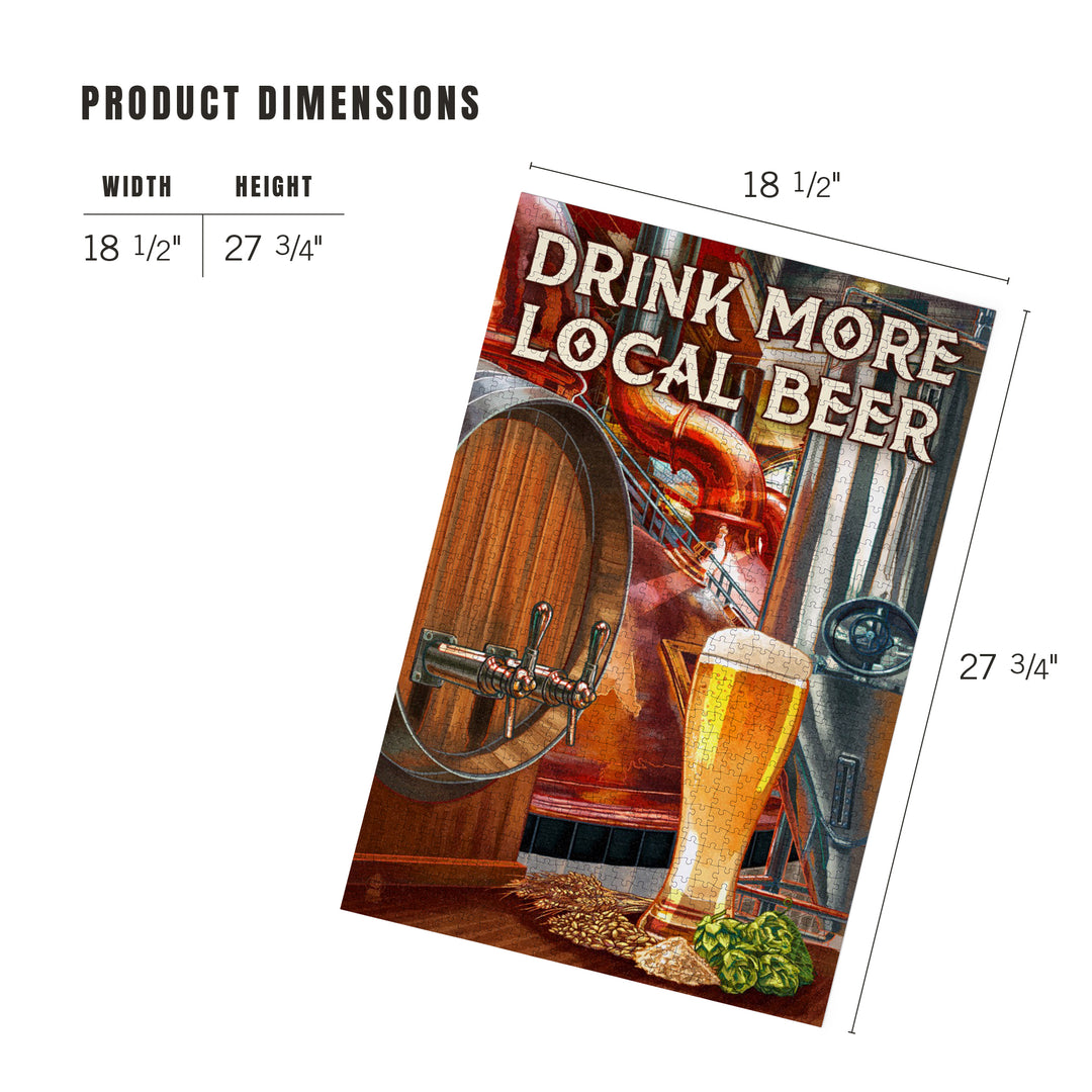 Drink More Local Beer, Brewery Scene, Jigsaw Puzzle Puzzle Lantern Press 
