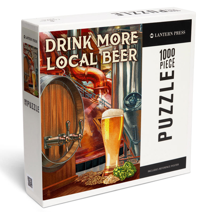 Drink More Local Beer, Brewery Scene, Jigsaw Puzzle Puzzle Lantern Press 