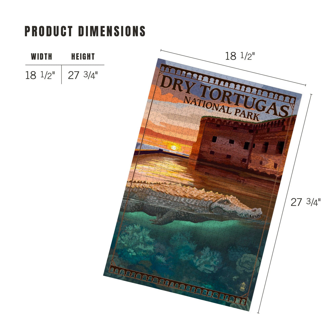 Dry Tortugas National Park, Florida, Crocodile, Painterly Series, Jigsaw Puzzle Puzzle Lantern Press 