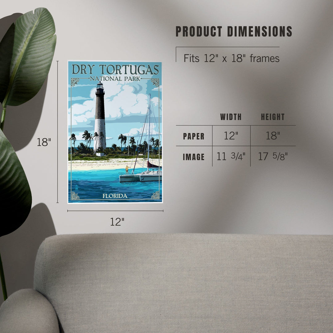 Dry Tortugas National Park, Florida, Lighthouse, Painterly Series, Art & Giclee Prints Art Lantern Press 