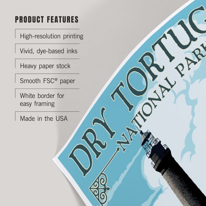 Dry Tortugas National Park, Florida, Lighthouse, Painterly Series, Art & Giclee Prints Art Lantern Press 