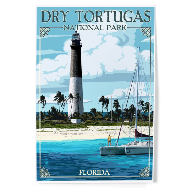 Dry Tortugas National Park, Florida, Lighthouse, Painterly Series, Art & Giclee Prints Art Lantern Press 8 x 12 Art Print 