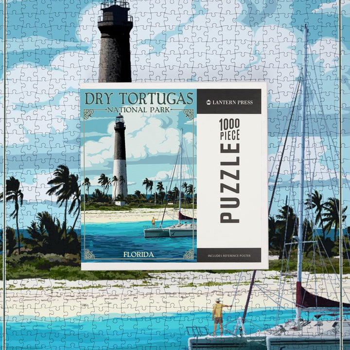 Dry Tortugas National Park, Florida, Lighthouse, Painterly Series, Jigsaw Puzzle Puzzle Lantern Press 