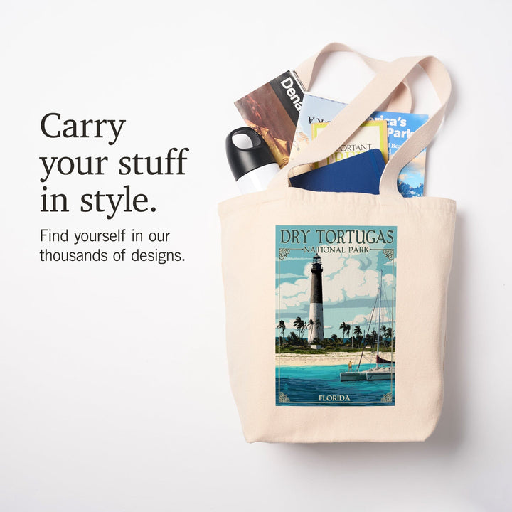 Dry Tortugas National Park, Florida, Lighthouse, Painterly Series, Tote Bag Totes Lantern Press 