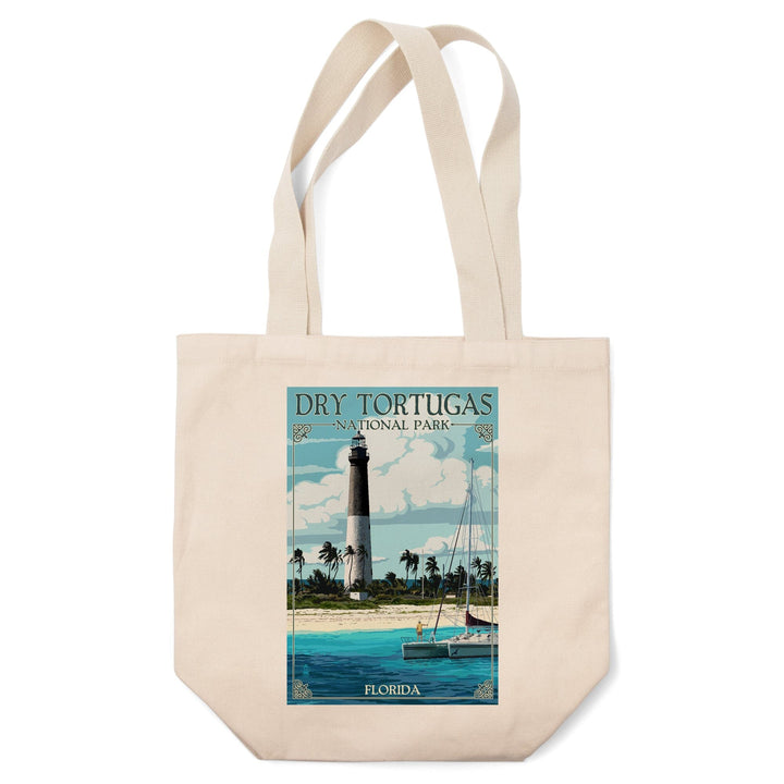 Dry Tortugas National Park, Florida, Lighthouse, Painterly Series, Tote Bag Totes Lantern Press 