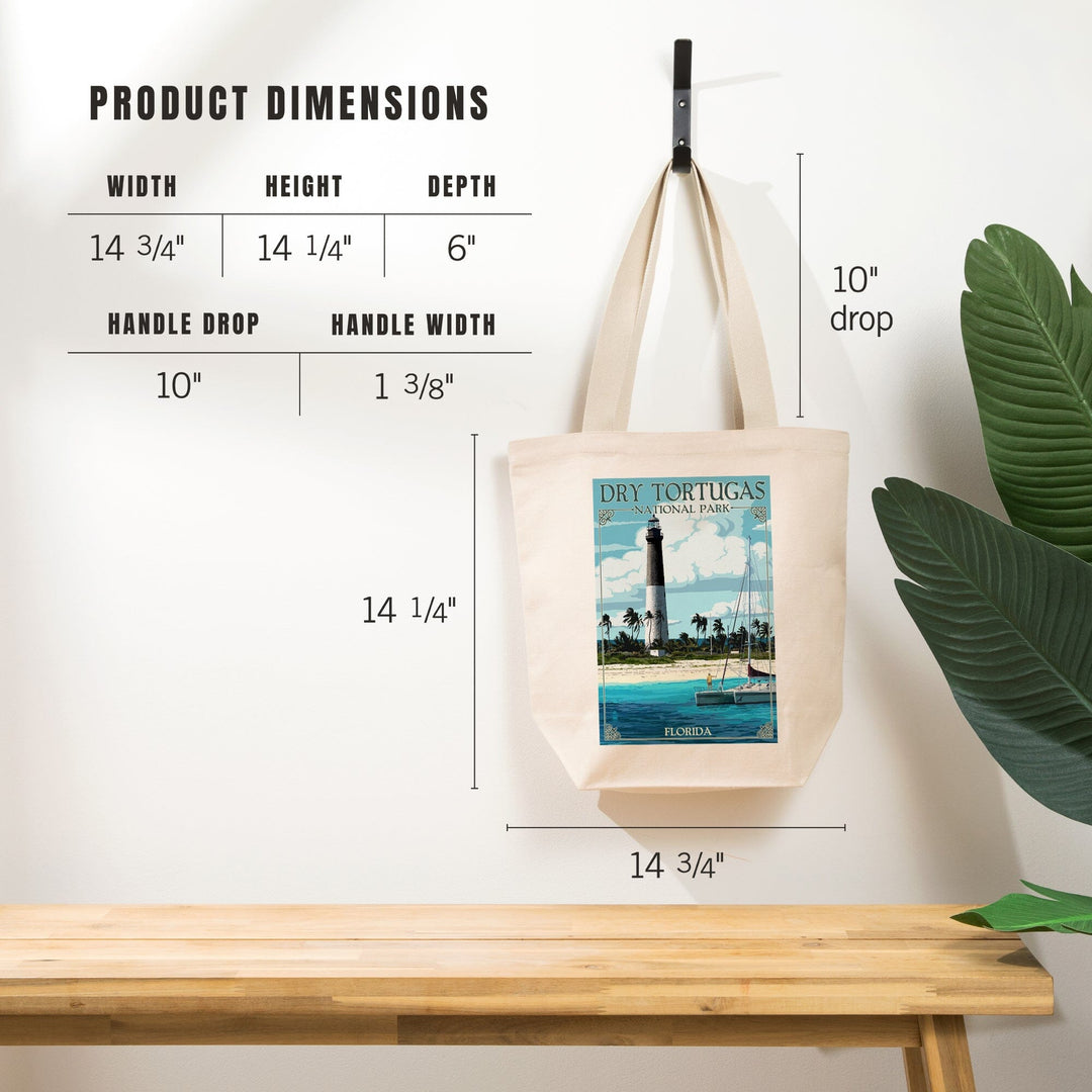 Dry Tortugas National Park, Florida, Lighthouse, Painterly Series, Tote Bag Totes Lantern Press 
