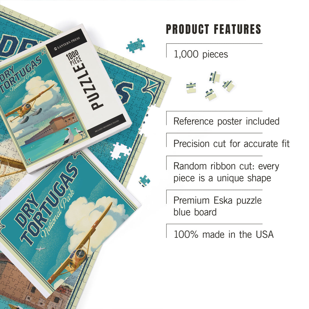 Dry Tortugas National Park, Florida, Lithograph National Park Series, Jigsaw Puzzle Puzzle Lantern Press 