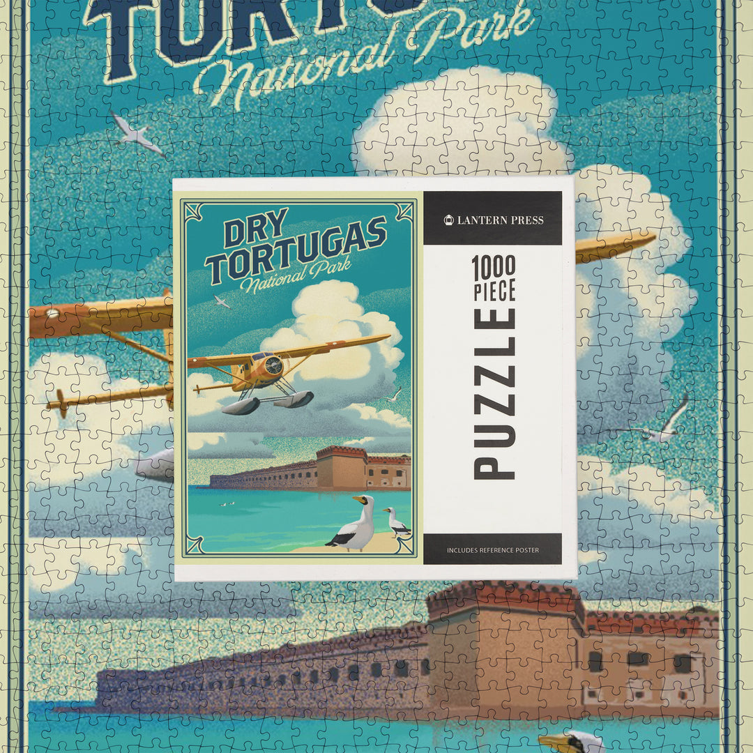 Dry Tortugas National Park, Florida, Lithograph National Park Series, Jigsaw Puzzle Puzzle Lantern Press 