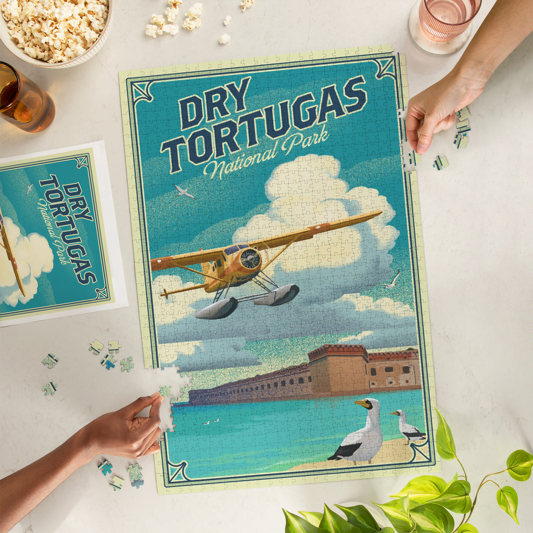 Dry Tortugas National Park, Florida, Lithograph National Park Series, Jigsaw Puzzle Puzzle Lantern Press 