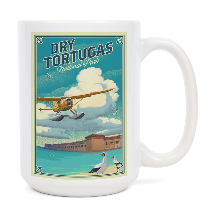 Dry Tortugas National Park, Florida, Lithograph National Park Series, Lantern Press Artwork, Ceramic Mug Mugs Lantern Press 