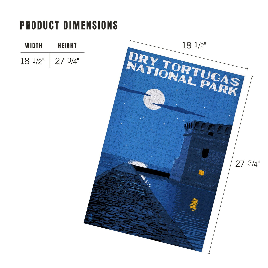 Dry Tortugas National Park, Florida, Night Scene, Painterly Series, Jigsaw Puzzle Puzzle Lantern Press 