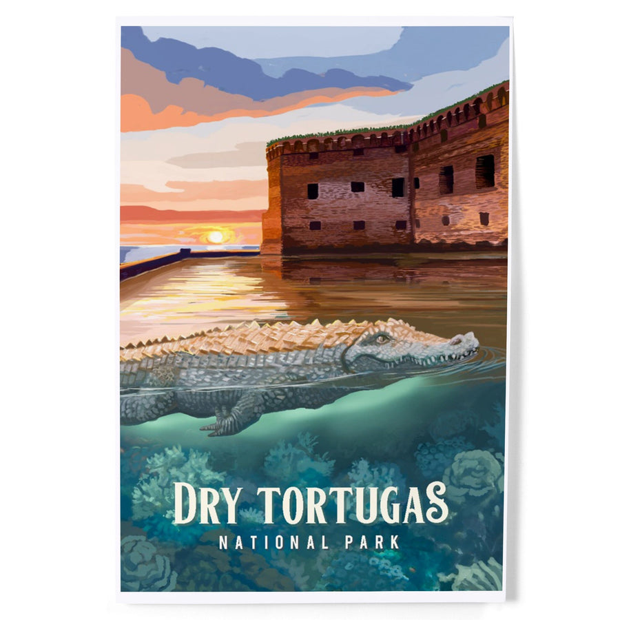 Dry Tortugas National Park, Florida, Painterly National Park Series, Art & Giclee Prints Art Lantern Press 