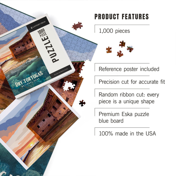 Dry Tortugas National Park, Florida, Painterly National Park Series, Jigsaw Puzzle Puzzle Lantern Press 