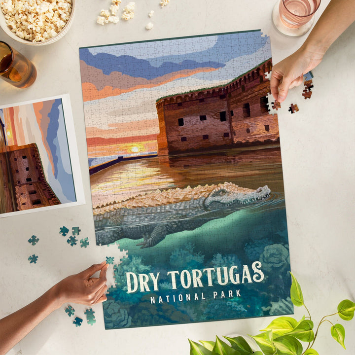 Dry Tortugas National Park, Florida, Painterly National Park Series, Jigsaw Puzzle - Lantern Press