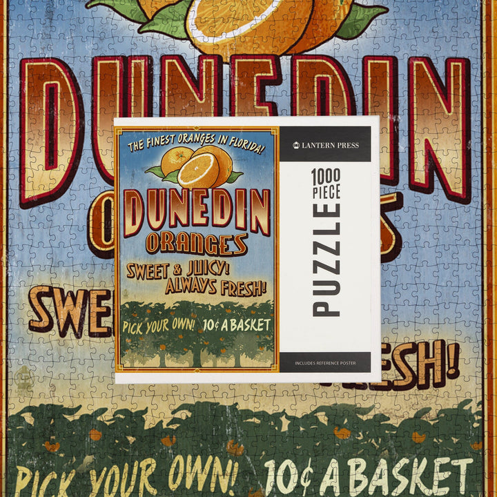 Dunedin, Florida, Orange Grove, Vintage Sign, Jigsaw Puzzle Puzzle Lantern Press 