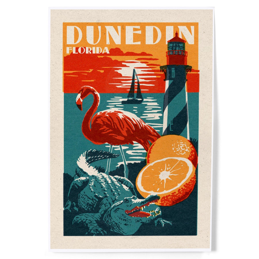 Dunedin, Florida, Woodblock, Art & Giclee Prints Art Lantern Press 