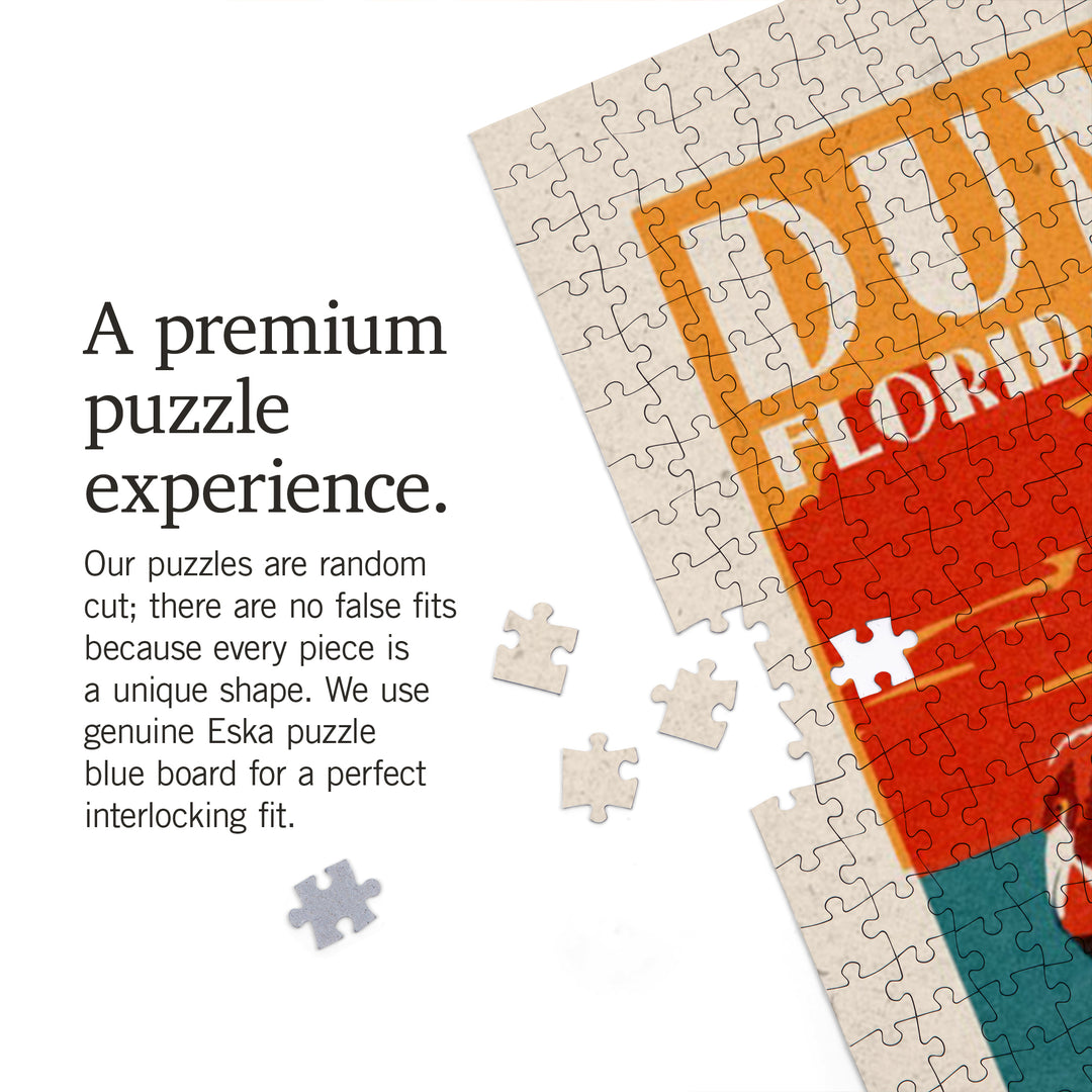 Dunedin, Florida, Woodblock, Jigsaw Puzzle Puzzle Lantern Press 